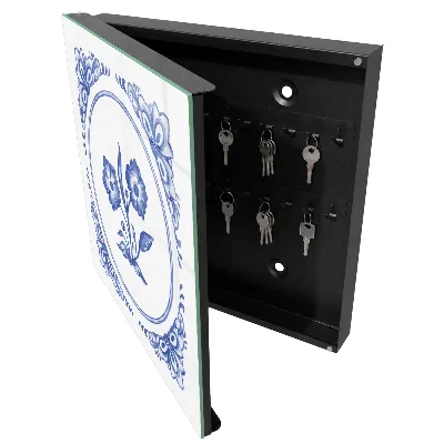 Scatola porta chiavi Fiori blu