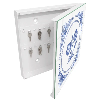 Scatola porta chiavi Fiori blu