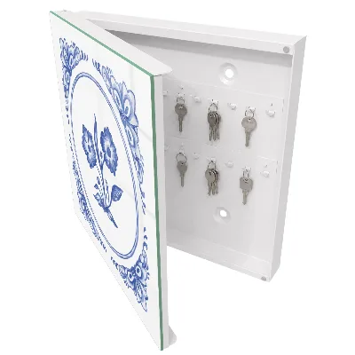 Scatola porta chiavi Fiori blu
