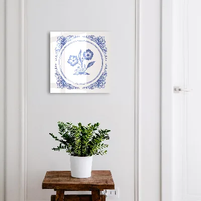 Scatola porta chiavi Fiori blu