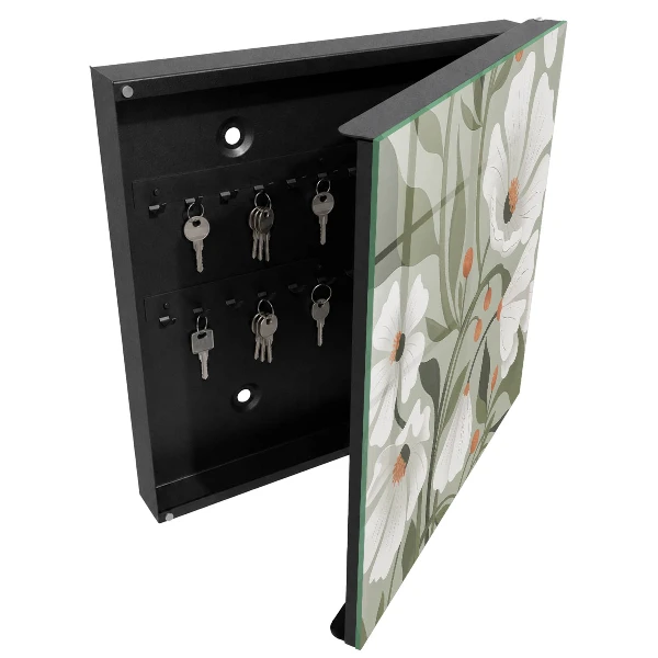 Scatola porta chiavi Fiori beige