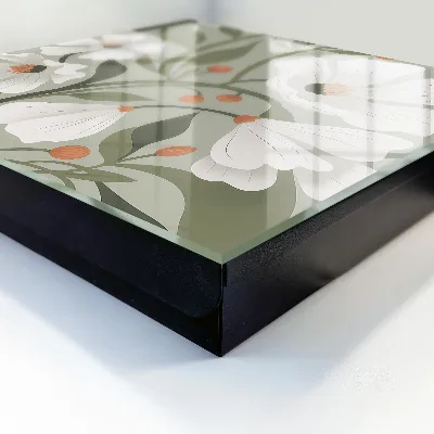 Scatola porta chiavi Fiori beige
