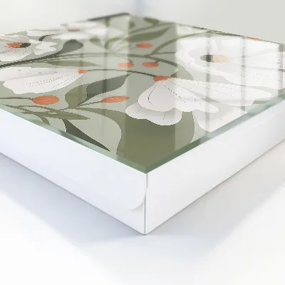Scatola porta chiavi Fiori beige