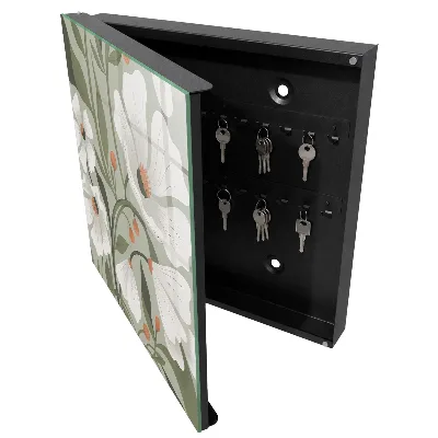Scatola porta chiavi Fiori beige