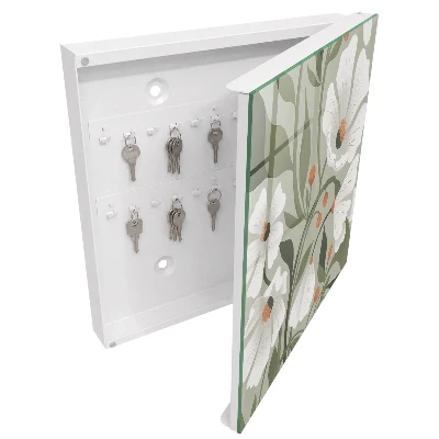 Scatola porta chiavi Fiori beige
