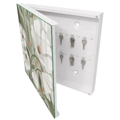 Scatola porta chiavi Fiori beige