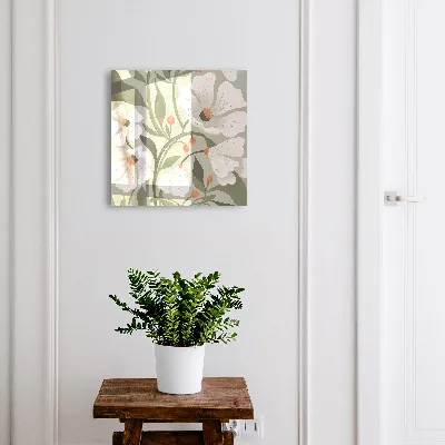 Scatola porta chiavi Fiori beige