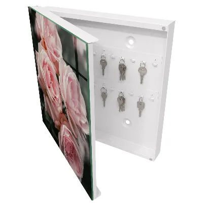 Scatola porta chiavi Rose rosa