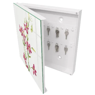 Scatola porta chiavi Fiori rosa