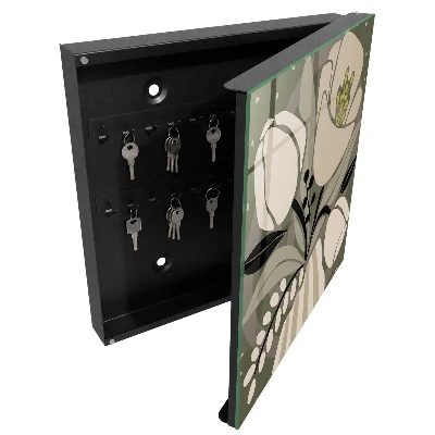 Scatola porta chiavi Fiori beige