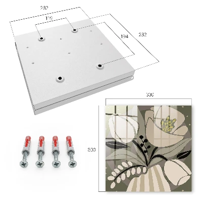 Scatola porta chiavi Fiori beige