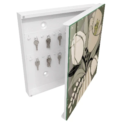 Scatola porta chiavi Fiori beige