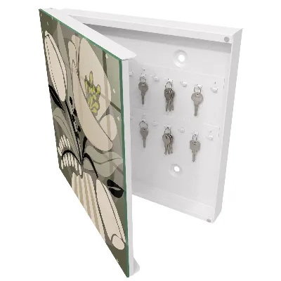 Scatola porta chiavi Fiori beige