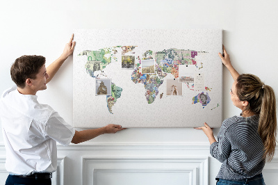 Lavagna sughero Mappa del mondo