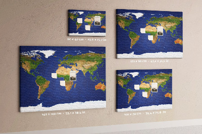 Lavagna sughero Grande mappa del mondo