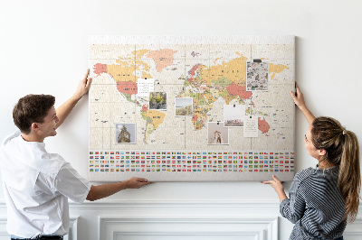 Bacheca di sughero Progetto mappa del mondo