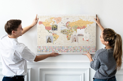 Bacheca di sughero Progetto mappa del mondo