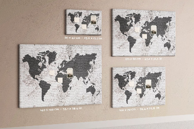 Bacheca di sughero Concreto della mappa del mondo