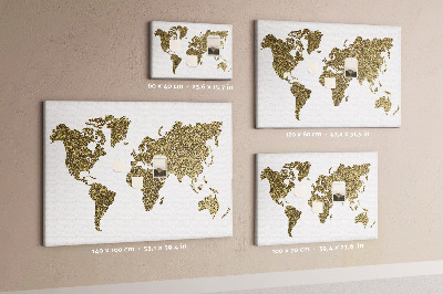Bacheca di sughero Mappa del mondo