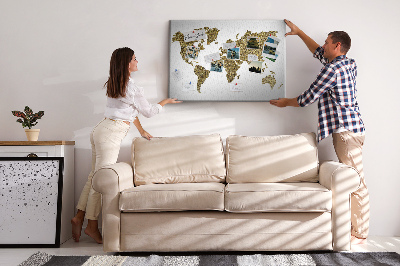 Bacheca di sughero Mappa del mondo