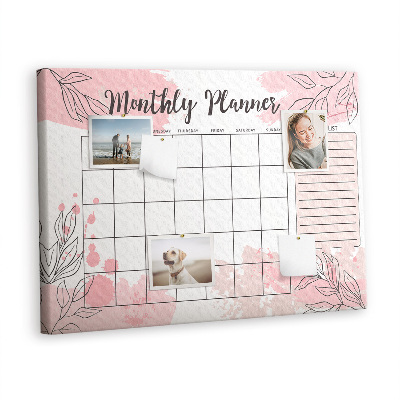 Lavagna sughero Planner rosa