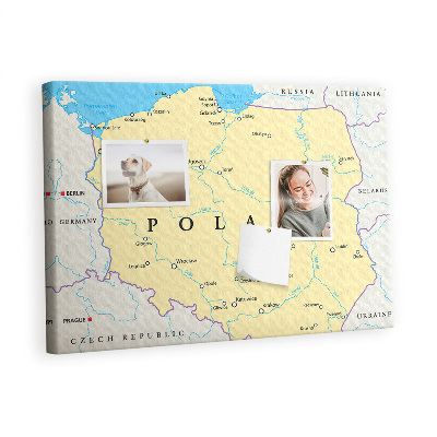 Lavagna sughero Mappa politica della polonia