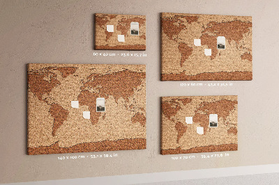Lavagna sughero Mappa del mondo da cork