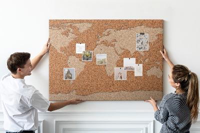 Lavagna sughero World map wood
