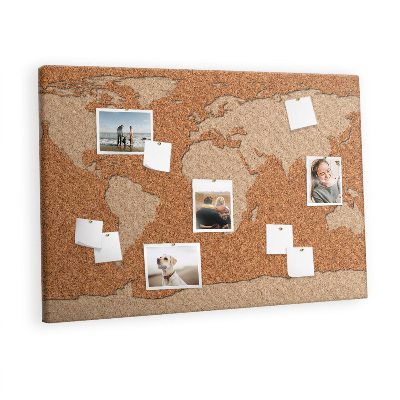 Lavagna sughero World map wood