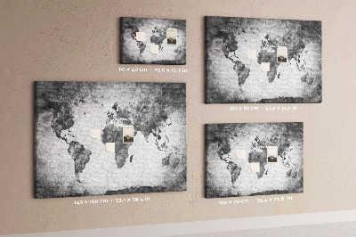 Lavagna sughero Mappa del mondo