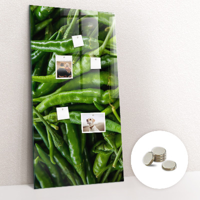 Lavagna magnetica da cucina Peperoni verdi