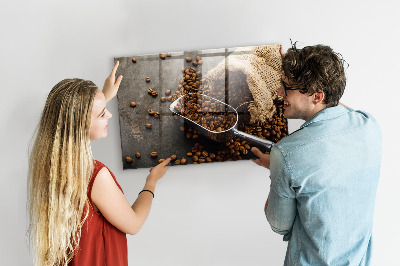 Lavagna magnetica per calamite Un sacchetto di caffè fresco