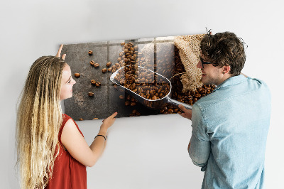 Lavagna magnetica per calamite Un sacchetto di caffè fresco