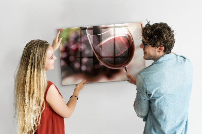 Lavagna magnetica per calamite Un bicchiere di vino rosso