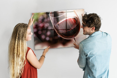 Lavagna magnetica per calamite Un bicchiere di vino rosso