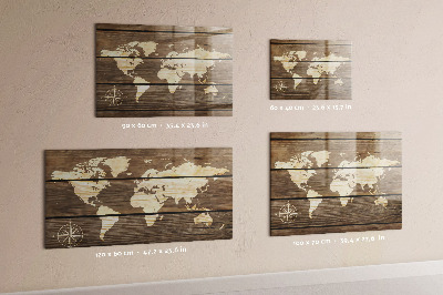 Lavagna magnetica design Mappa del mondo a bordo