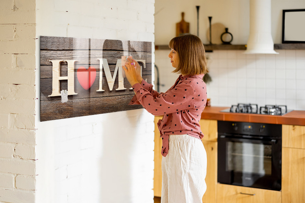 Lavagna magnetica per cucina Iscrizione della casa 