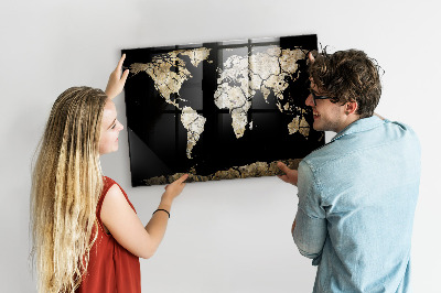 Lavagna magnetica design Mappa del mondo sulla siccità