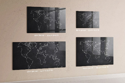 Lavagna magnetica design Contorno della mappa del mondo