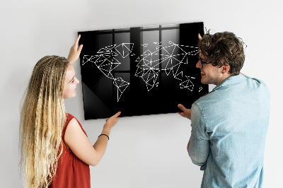Lavagna magnetica design Mappa del mondo moderno