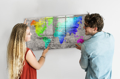 Lavagna magnetica design Mappa del mondo