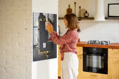 Lavagna magnetica con pennarello con coriandoli dorati