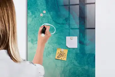 Lavagna magnetica con pennarello motivo astrazione marina