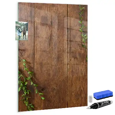 Lavagna magnetica con pennarello in legno rustico