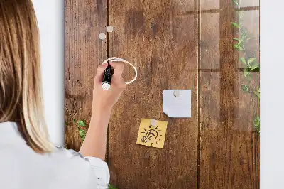 Lavagna magnetica con pennarello in legno rustico