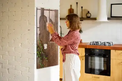 Lavagna magnetica con pennarello in legno rustico