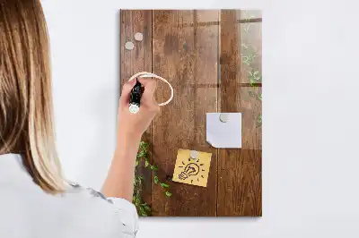 Lavagna magnetica con pennarello in legno rustico