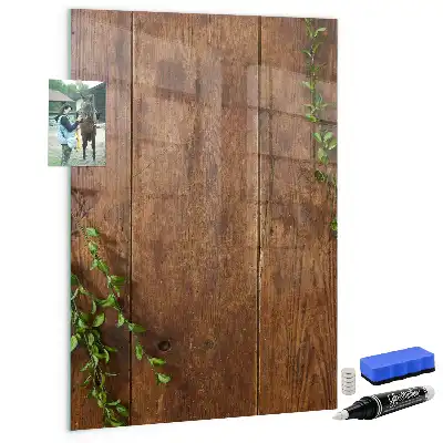 Lavagna magnetica con pennarello in legno rustico