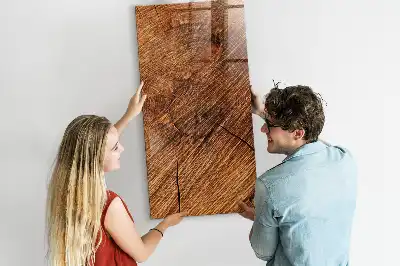 Lavagna magnetica per disegnare con cornice in legno color caldo