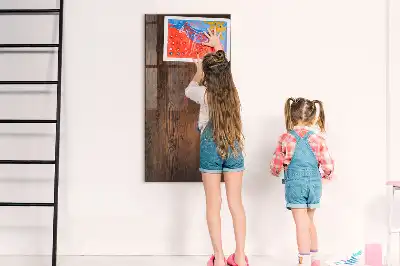 Lavagna magnetica per disegnare in legno scuro